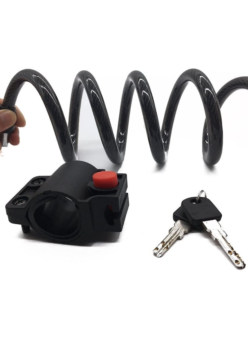 ChicAbode قفل الدراجة, كابل الصلب ملفوف قفل آمن مع قفل مفتاح متكامل, تركيب قوس, قفل مزيج قابل لإعادة تعيين للدراجة عربة الدراجة الدراجة الدراجة الدراجة الدراجة الدراجة الدراجة الكهربائية في الهواء الطلق, 4 أقدام, قطر 1/2 بوصة - Image 2